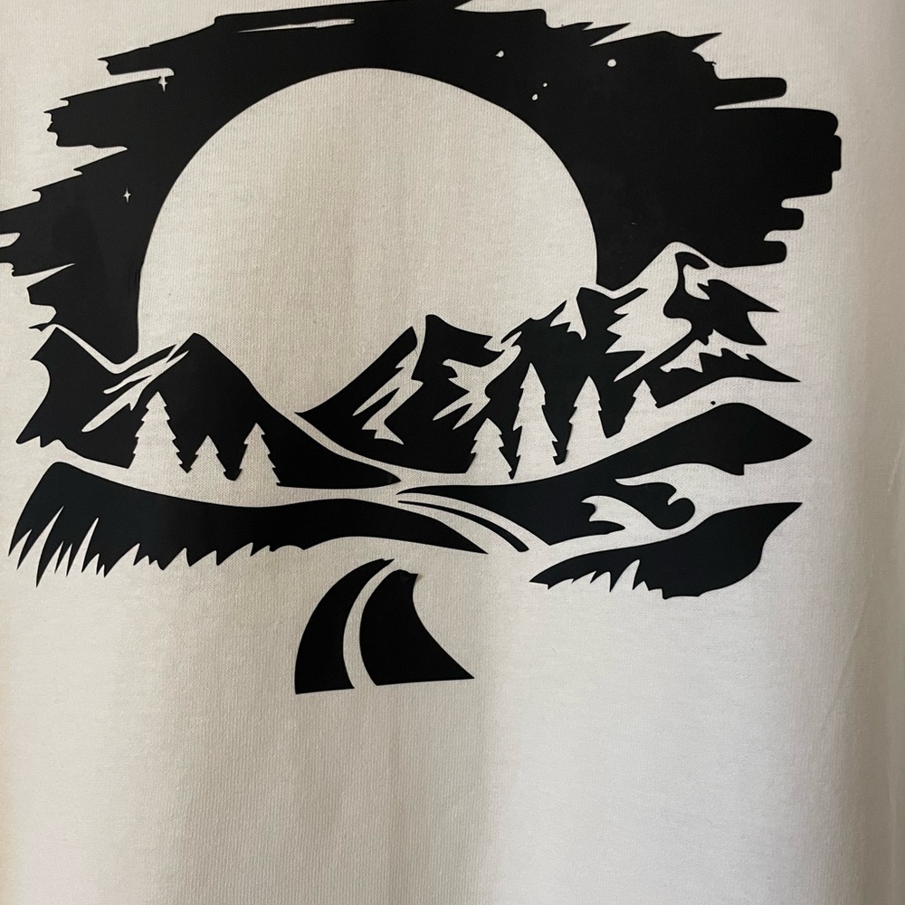 Custom tshirt  mountain& moon theme